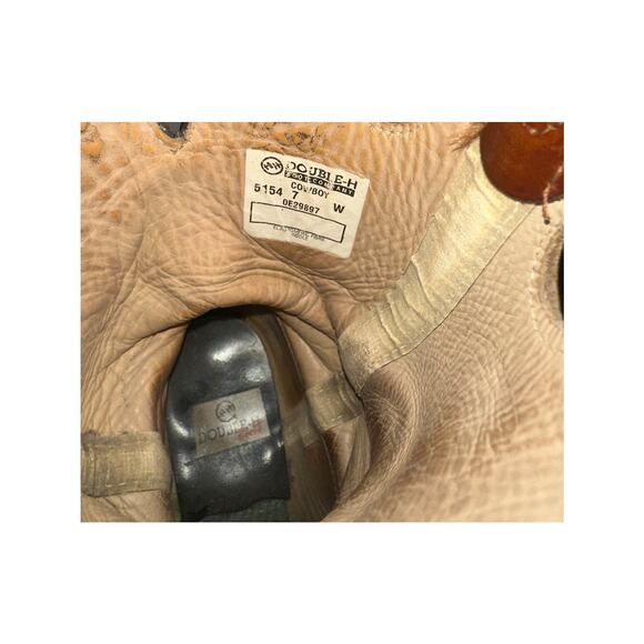 Double H 5154 Sz 7 W Leather Pull Holes Cowgirl Ride Work Farm Chore Boot Ladies - Picture 8 of 9